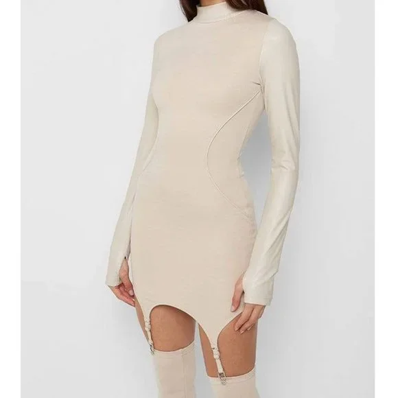 GORGEOUS VEGAN LEATHER SUSPENDER DRESS!!! - Picture 2 of 7